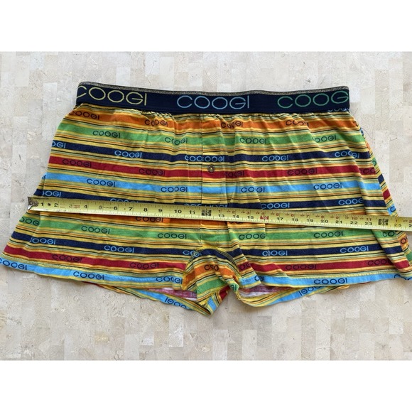 COOGI Colorful Striped Men's Boxer shorts Rare Logo XL GUC - Picture 4 of 9